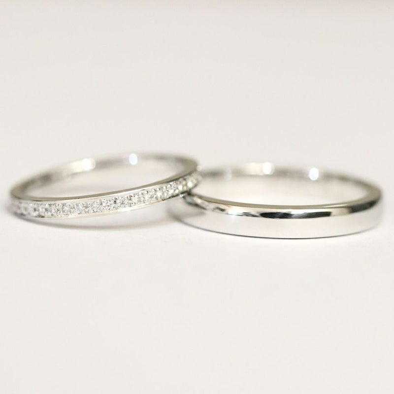 結婚指輪ハーフエタニティｍｒｓ034ｐｔｍｒｓ055ｐｔペア