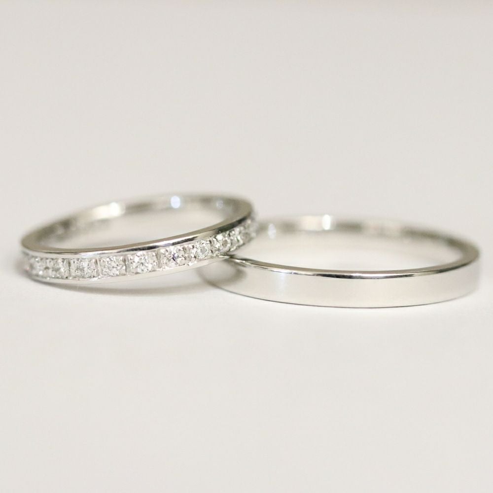 結婚指輪ハーフエタニティｍｒｓ010ｐｔｍｒｓ009ｐｔペア