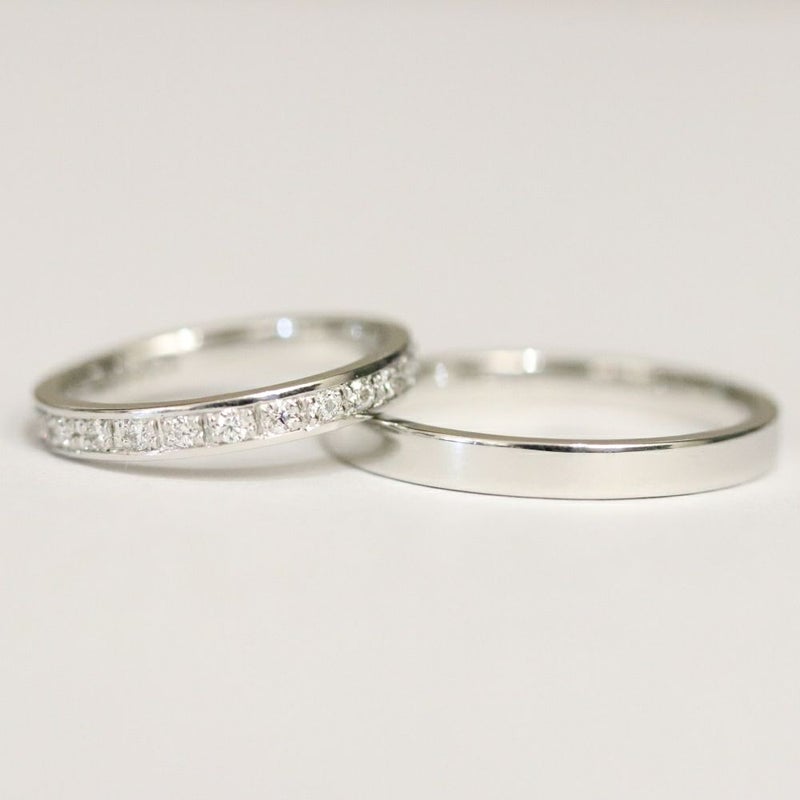 結婚指輪ハーフエタニティｍｒｓ010ｐｔｍｒｓ009ｐｔペア