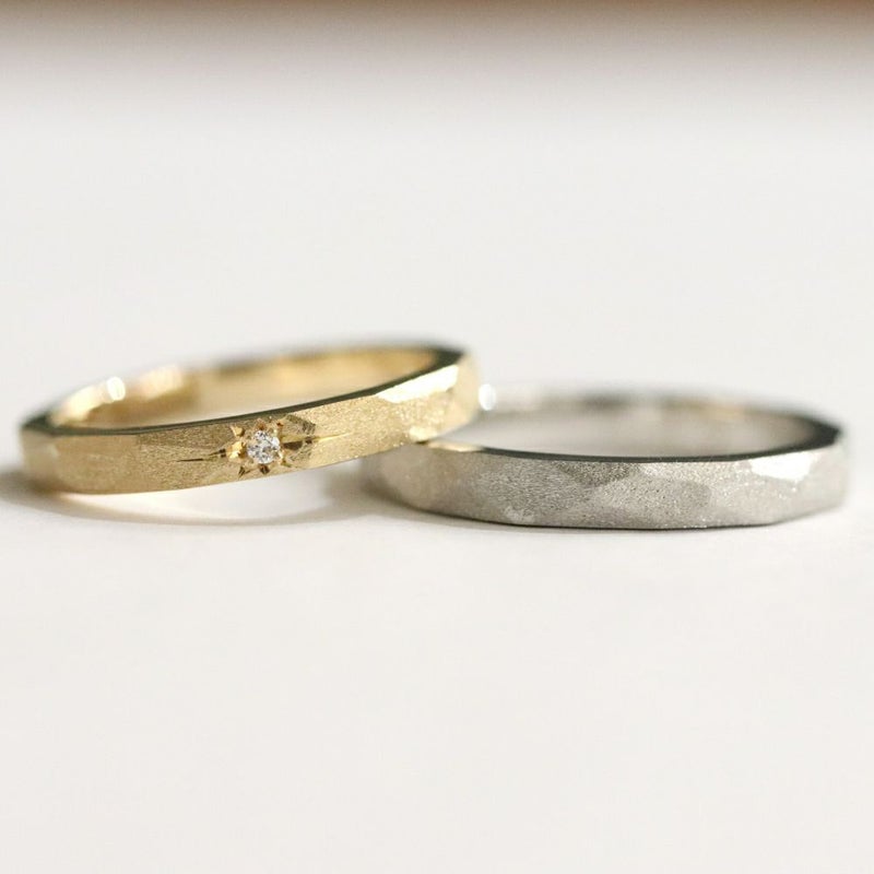 結婚指輪ストレートラインｍｒｓ059k18ｍｒｓ058ｐｔペア